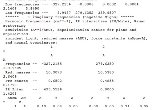 Section of the frequency logfile