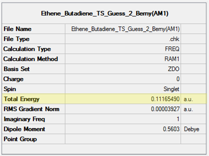 Energy = 70.0645225 kcal mol-1