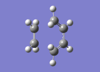 lowest energy TS(berny)vibration of Diels Alder guess TS (optimised to min.) at AM1 level of theory, derivatising bond lengths