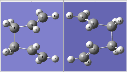 Initial reactant and product structures after altering geometries