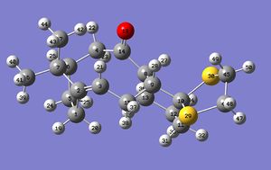 Atom numbering for the O-down isomer