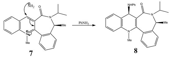 Mechanism for the formation of molecule 8