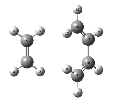 Figure 5. Labelled Carbon atoms in reactants