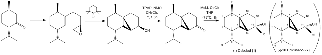 Cubebol Synthetic Scheme and 10-Epicubebol Structure