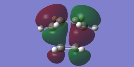 Figure 29: HOMO of the transition state (Energy = -0.32393 Hartrees) — Antisymmetric