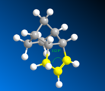 Figure 6: Dimer B showing bond angle of alkene in the cyclopentene ring.
