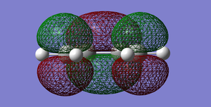 Fig 39:LUMO of cis-Butadiene. Symmetric with respect to the plane