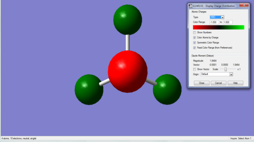 Charge Distribution of Optmised NH3 Molecule