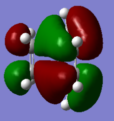 Figure 12a. MO16 of the TS, HOMO-1, visualisation