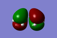 HOMO of C2v cis-butadiene optimised to AM1 level of theory