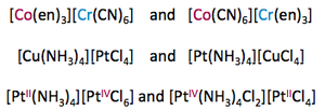 Coordination isomers.