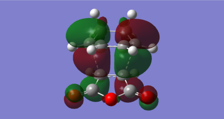 Figure 47: Endo transition state HOMO (Energy = -0.34505 Hartrees) — Antisymmetric