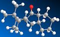 Carbonyl facing up, boat conformation. Total energy: 276.5 kJ/mol.
