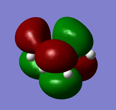 Figure 7b - Symmetric LUMO of optimised butadiene