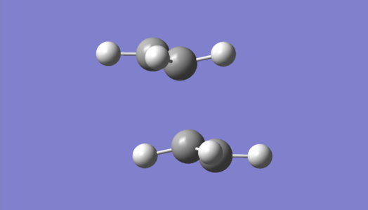 The chair transition state calculated via optimisation of 2 allyl fragments to a TS (Berny)