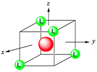 Ligand approach in an tetrahedral conformation.