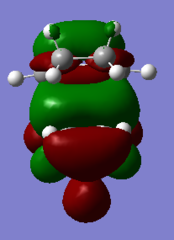 Figure 25a. HOMO of the endo TS, first visualisation
