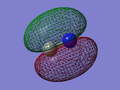 Molecular orbital 3 is occupied and shows the 1π bonding MO formed by the overlap of the N 2p AO with the C 2p AO.