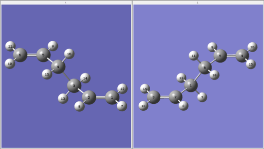 Initial reactant and product structures