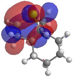 "HOMO orbital by DF method for dihydrogenated product"