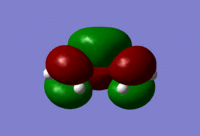 LUMO of C2v cis-butadiene optimised to AM1 level of theory