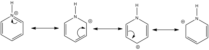 Resonance structures of pyridinium