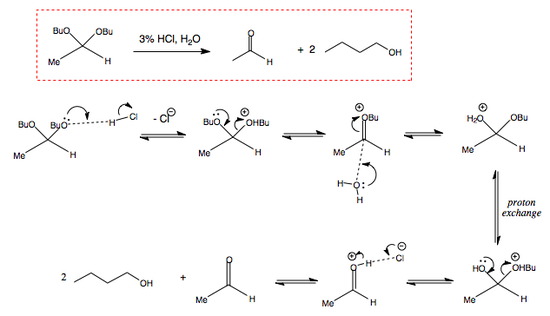 Acetal hydrolysis - acid catalysis