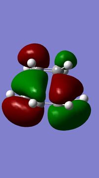 HOMO of the transition state for the Diels-Alder reaction between cis-butadiene and ethene