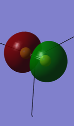 A Gaussview image of 3s sigma* antibonding orbital