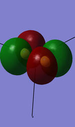 A Gaussview image of 3p pi* antibonding orbital(in x direction)