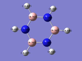 Borazine specific charge distribution