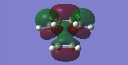 Figure 30: LUMO of the transition state (Energy = 0.02316 Hartrees) — Symmetric