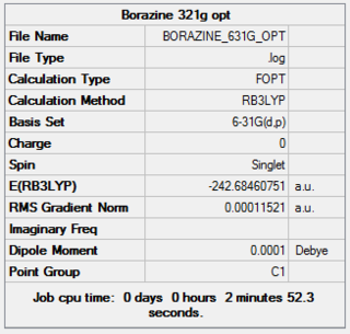 Borazine 6-31g optimisation summary
