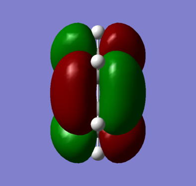 Figure 7a - Symmetric LUMO of optimised butadiene