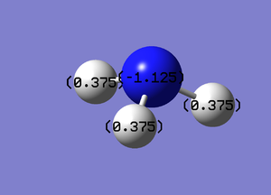 A Gaussview Image of NBO charge distribution in NH3