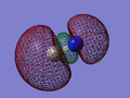 Molecular orbital 4 is the HOMO and shows the 3σ bonding MO formed by the overlap of the N 2p AO with the C 2p AO.