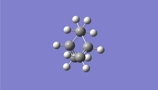 Gauche structure, orientated along the C3-C4 bond to highlight the gauche arrangement of the double bonds