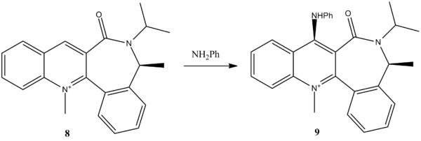 "Reaction scheme for the addition of NH2Ph