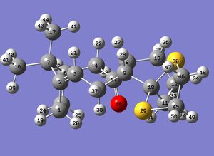 Atom numbering for the O-down isomer