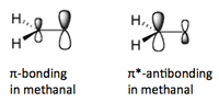 Methanal bonding and antibonding orbitals