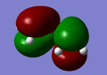 HOMO of butadiene is antisymetric with respect to plane.