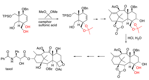 Acetal protection of carbonyls