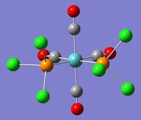 cis-Mo(CO)4(PCl3)2 after first optimisation