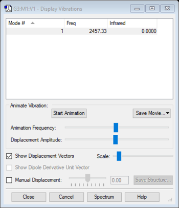 Nitrogen display vibrations screenshot