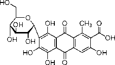 Chemical structure of carminic acid