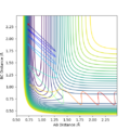 Contour plot of complete HF + F reaction