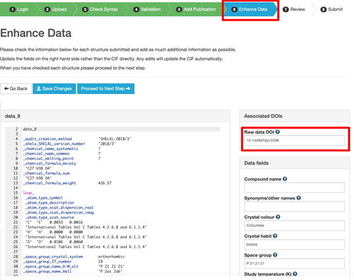 CSD interface for raw data
